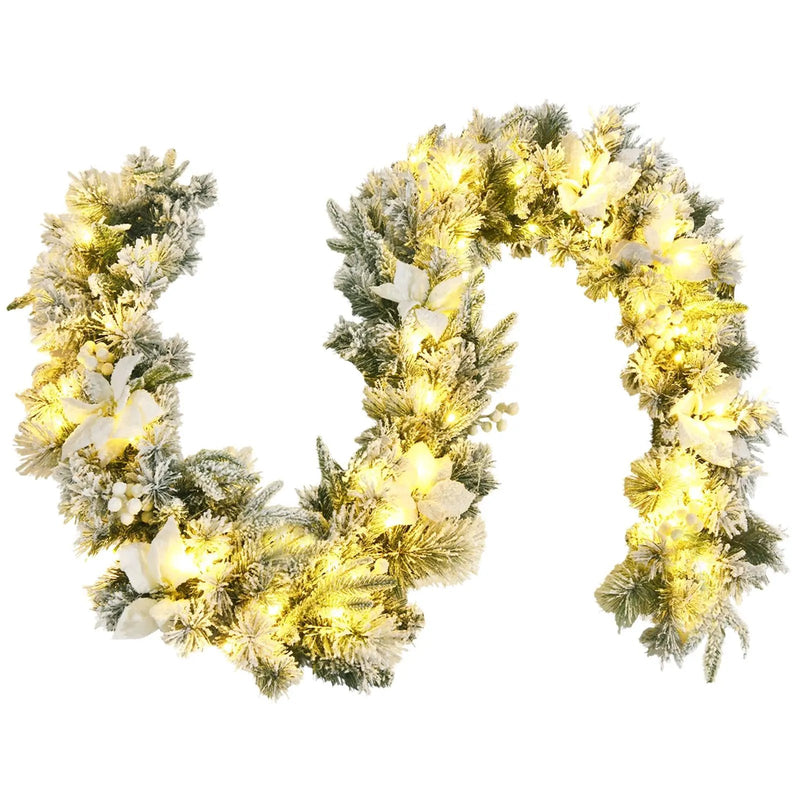 9 Feet Pre-Lit Artificial Christmas Garland with 50 LED Lights by DirectDeals