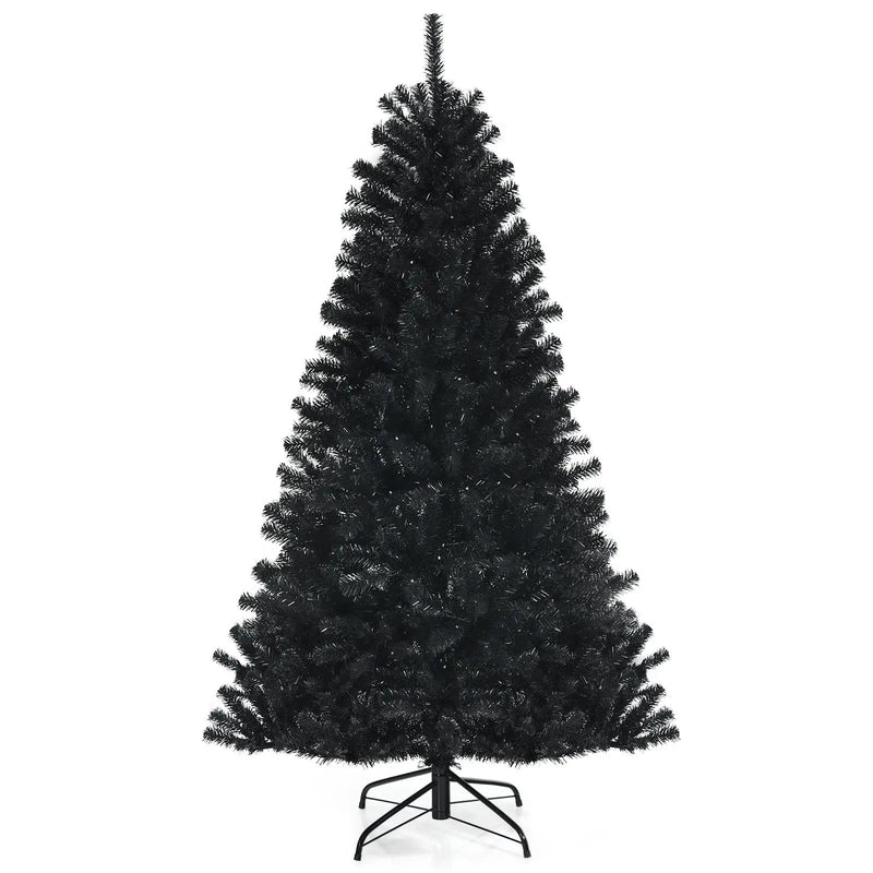 Black Artificial Christmas Halloween Tree with Purple LED Lights by DirectDeals