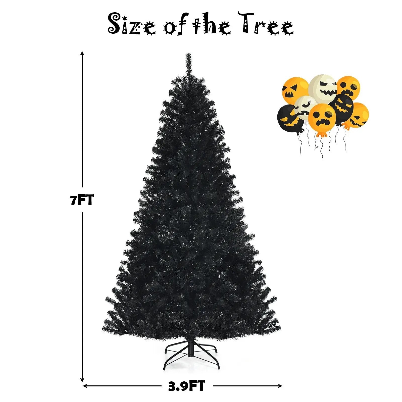 Black Artificial Christmas Halloween Tree with Purple LED Lights by DirectDeals