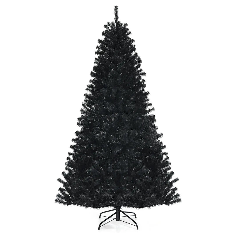 Black Artificial Christmas Halloween Tree with Purple LED Lights by DirectDeals