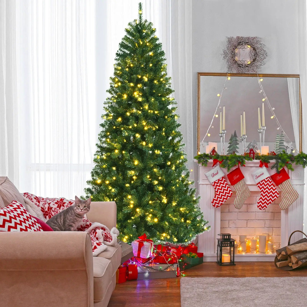 Artificial Hinged Christmas Tree with Remote-controlled Color-changing LED Lights, photo 2 of 10