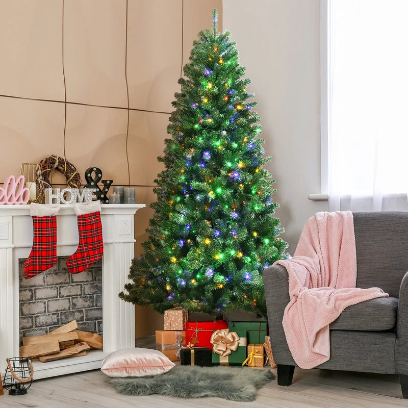 Artificial Hinged Christmas Tree with Remote-controlled Color-changing LED Lights by DirectDeals