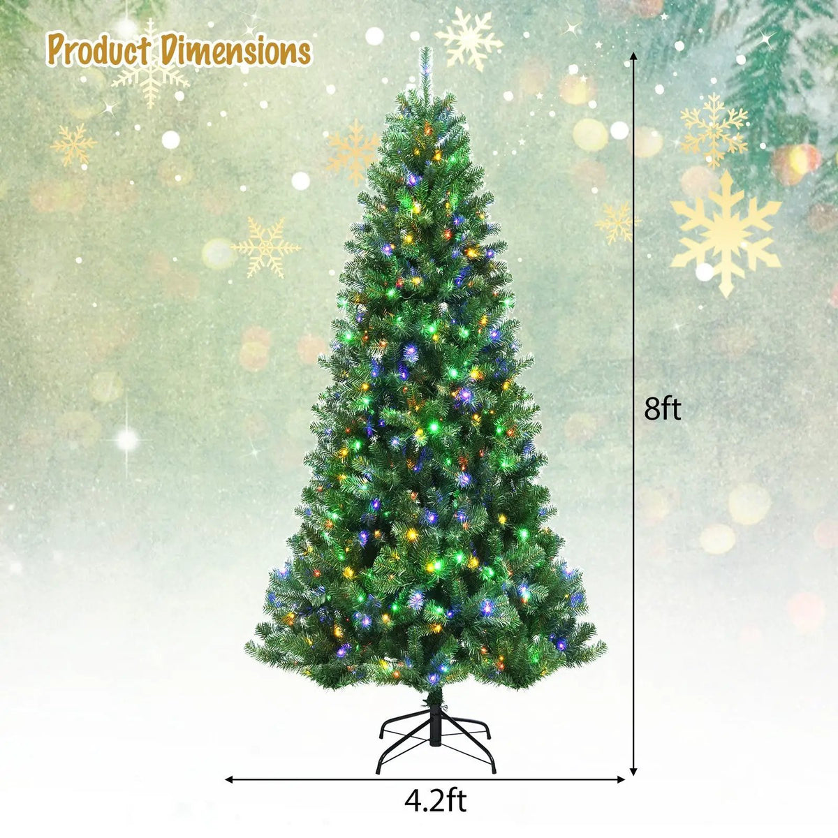 Artificial Hinged Christmas Tree with Remote-controlled Color-changing LED Lights, photo 4 of 10