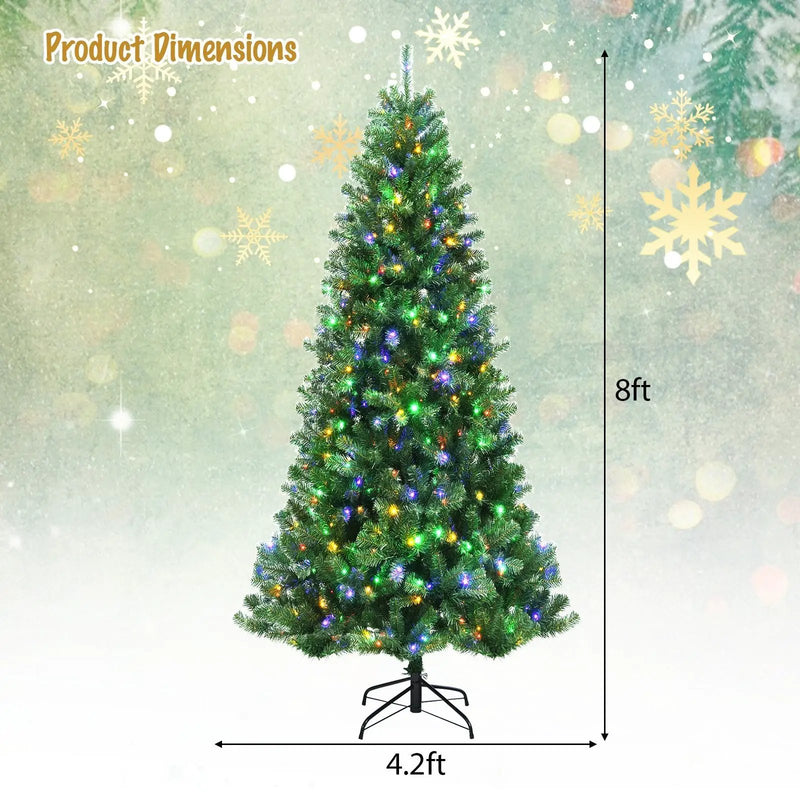 Artificial Hinged Christmas Tree with Remote-controlled Color-changing LED Lights by DirectDeals