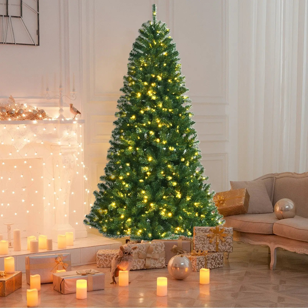 Artificial Hinged Christmas Tree with Remote-controlled Color-changing LED Lights, photo 8 of 10