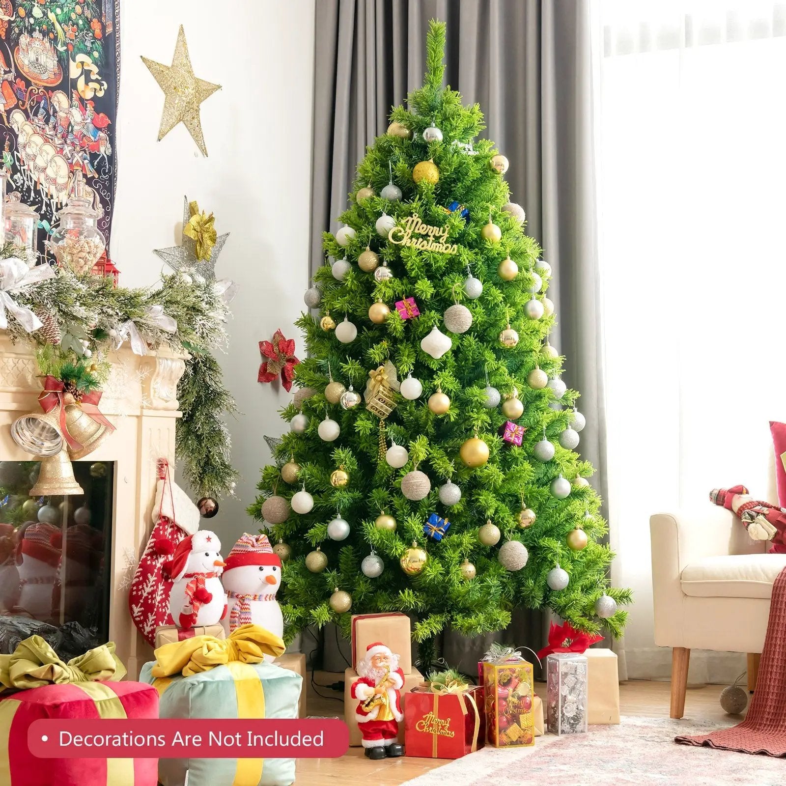 Snow Flocked Artificial Christmas Tree with Metal Stand by DirectDeals