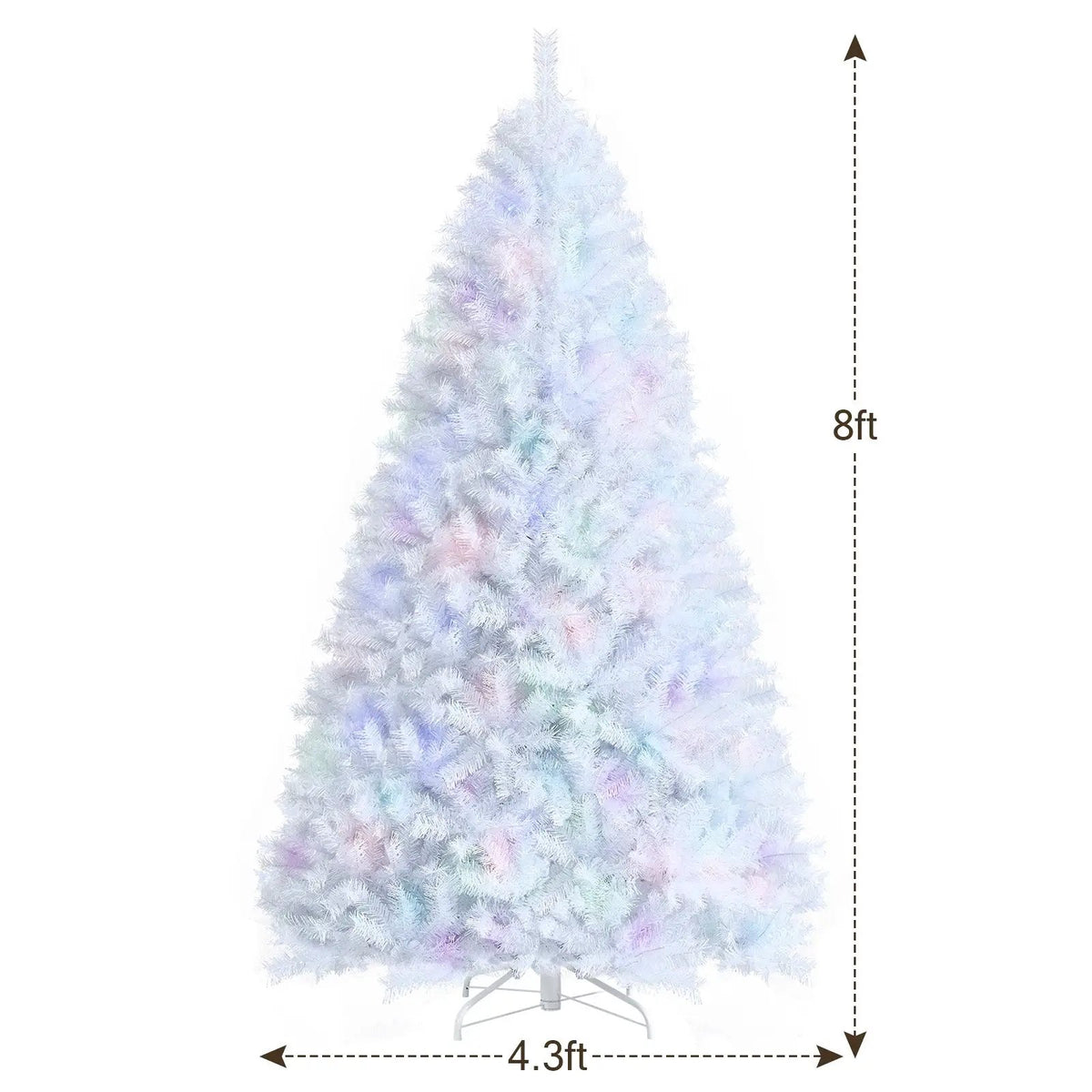 8 Feet Artificial Christmas Tree with 1636 Iridescent Branch Tips, photo 10 of 16