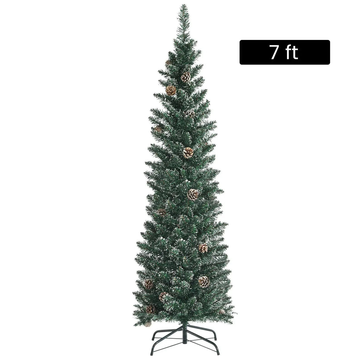 Snowy Artificial Pencil Christmas Tree with Pine Cones, photo 21 of 24