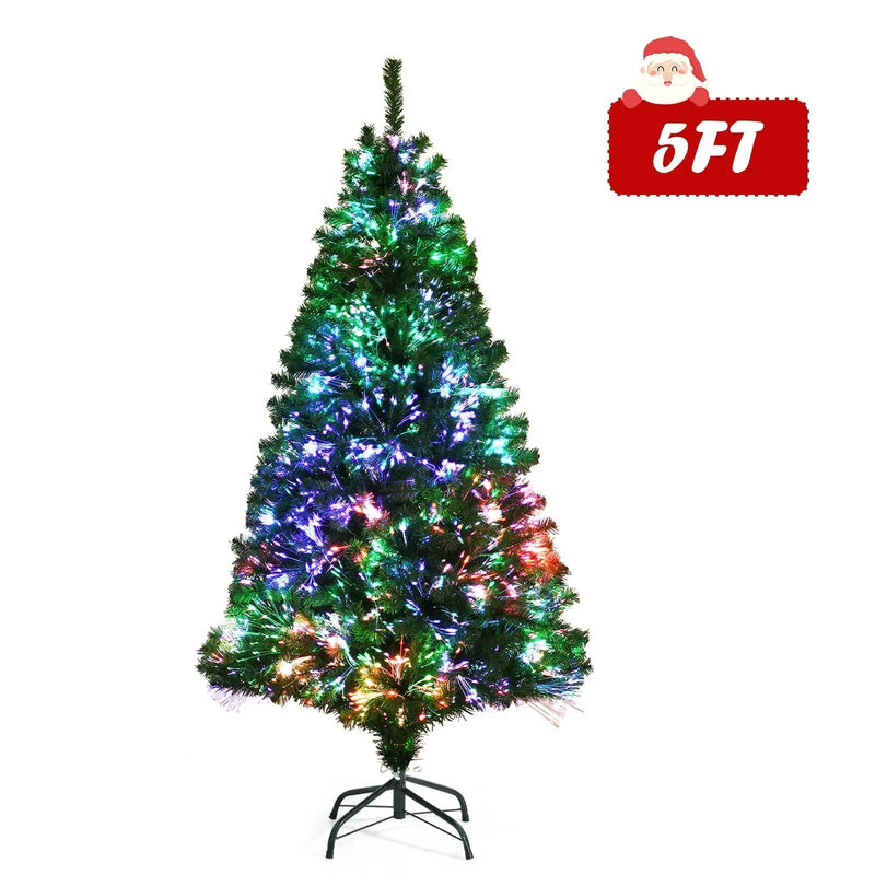 Pre-lit Multi-Colored Fiber Optic Spruce Artificial Christmas Tree by DirectDeals