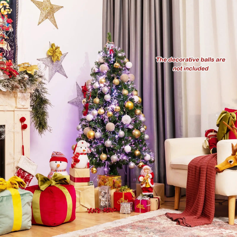 Pre-lit Multi-Colored Fiber Optic Spruce Artificial Christmas Tree by DirectDeals