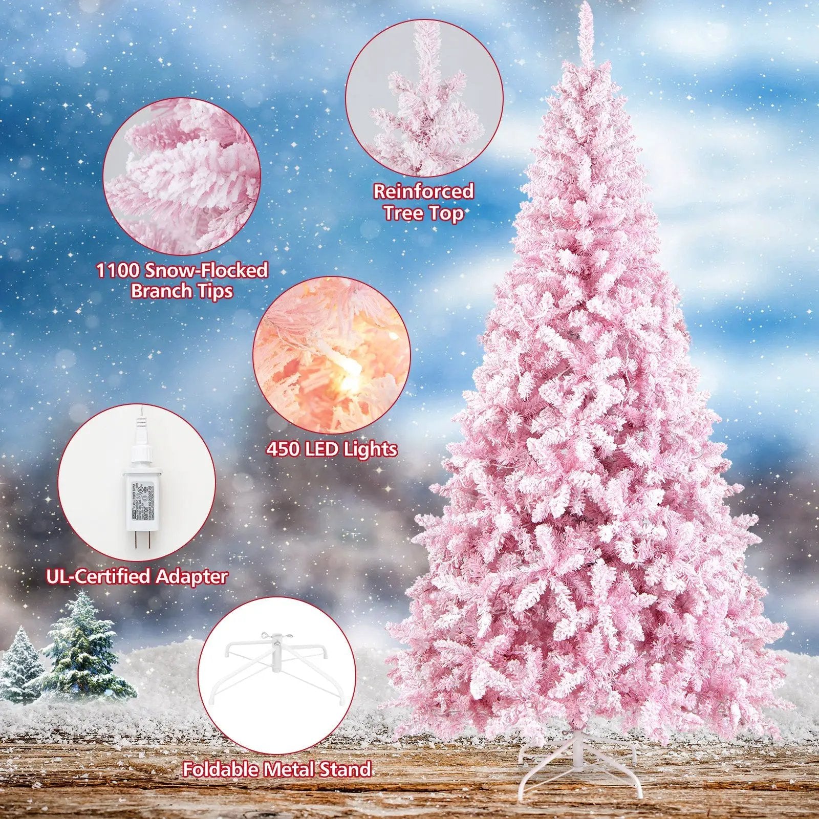 7.5 Feet Flocked Christmas Tree by DirectDeals