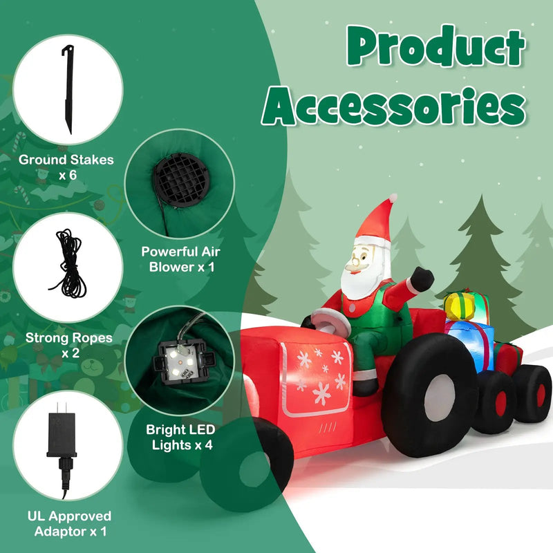 9 Feet Long Christmas Inflatables Santa Claus Decoration with Gifts by DirectDeals