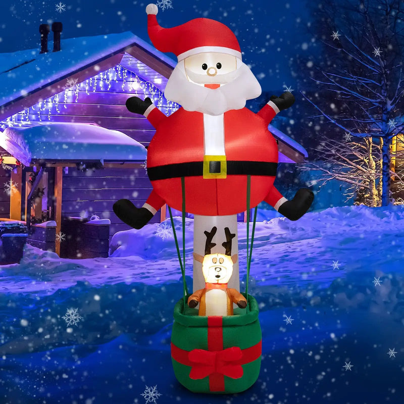 8 Feet Inflatable Santa Claus and Reindeer by DirectDeals