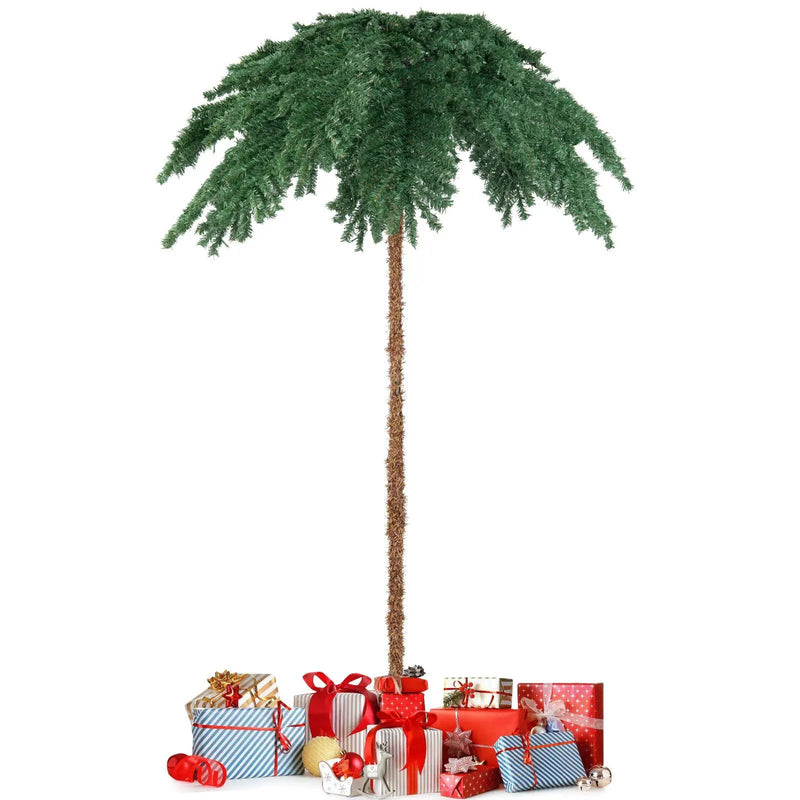 6 Feet Pre-Lit Xmas Palm Artificial Tree with 250 Warm-White LED Lights by DirectDeals