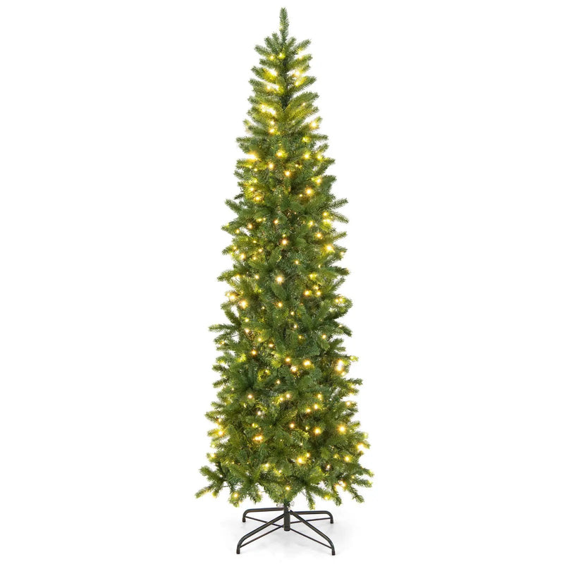 7.5 Feet Pre-lit Full Artificial Christmas Tree with Warm White and Multi-color LED Lights by DirectDeals