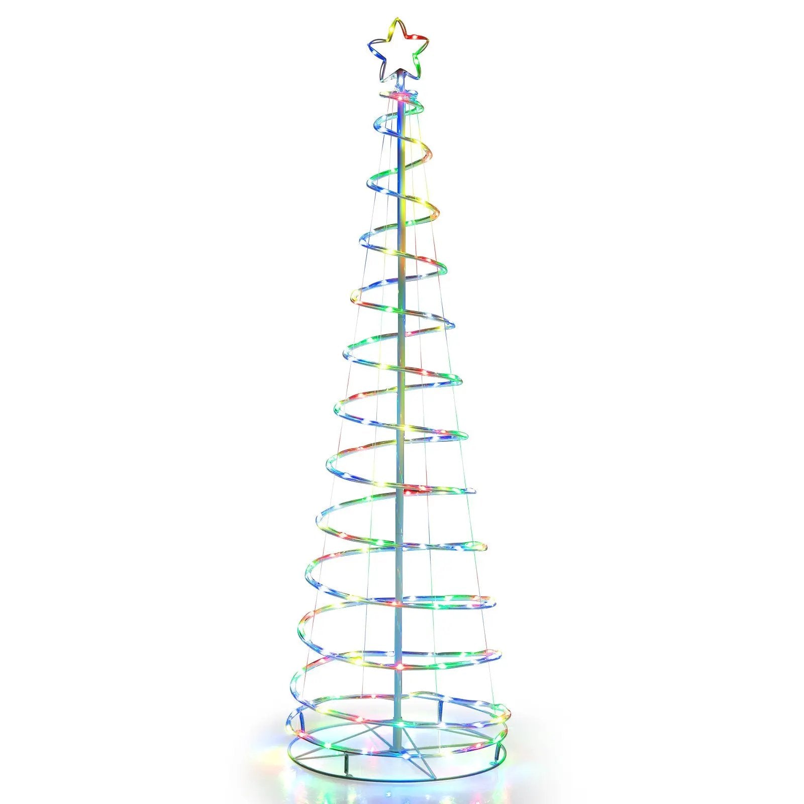 6 Feet Light Up Spiral Christmas Tree with Tree Top Star-White by DirectDeals