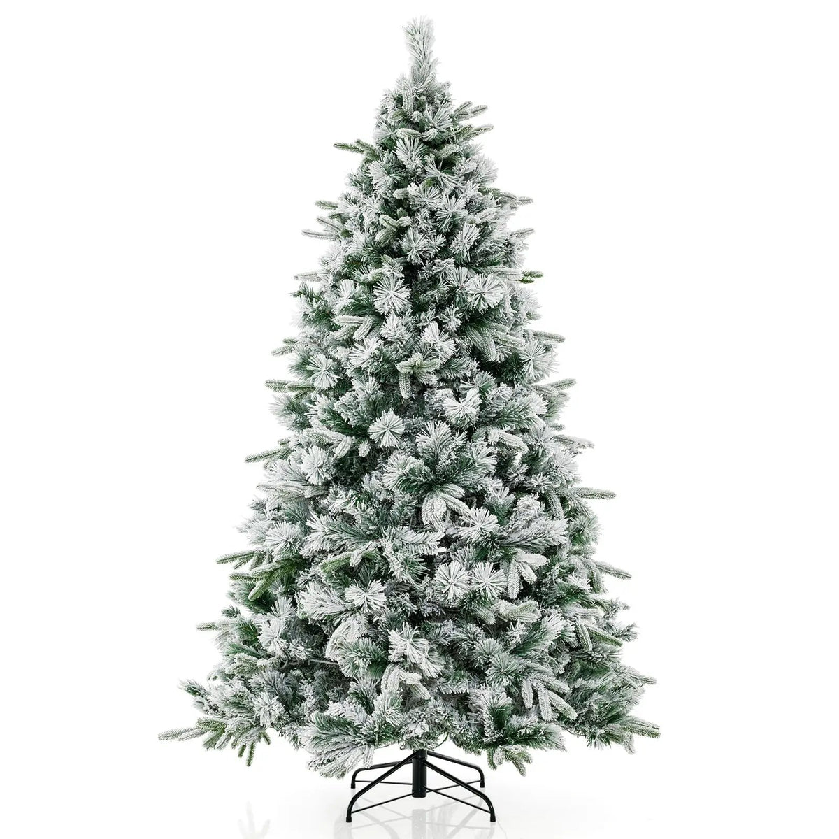 Flocked Christmas Tree with 250 Warm White LED Lights and 752 Mixed Branch Tips, photo 10 of 16