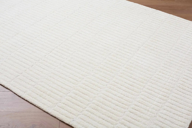 Finial Beige Wool Area Rug by Boutique Rugs