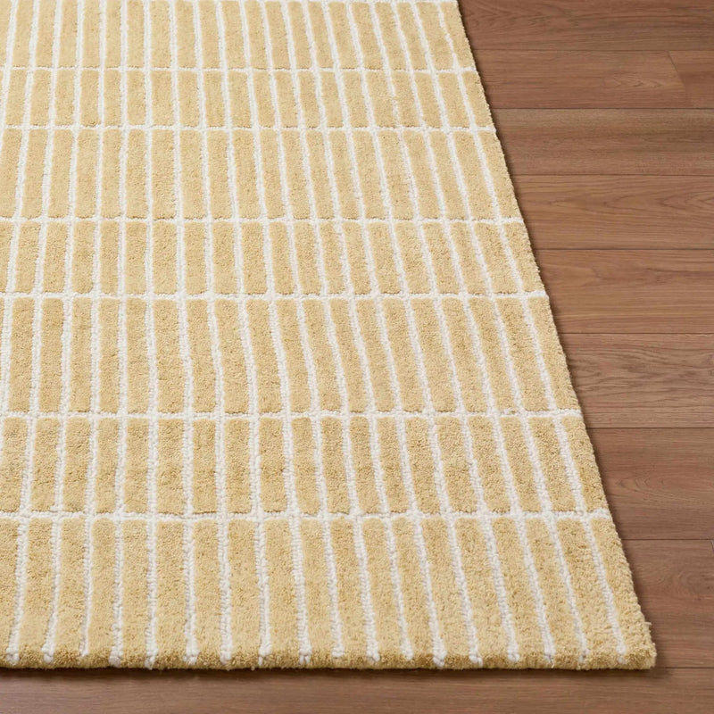 Finial Yellow Wool Area Rug by Boutique Rugs