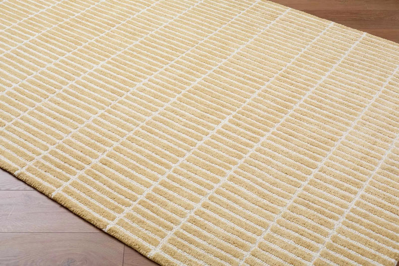 Finial Yellow Wool Area Rug by Boutique Rugs