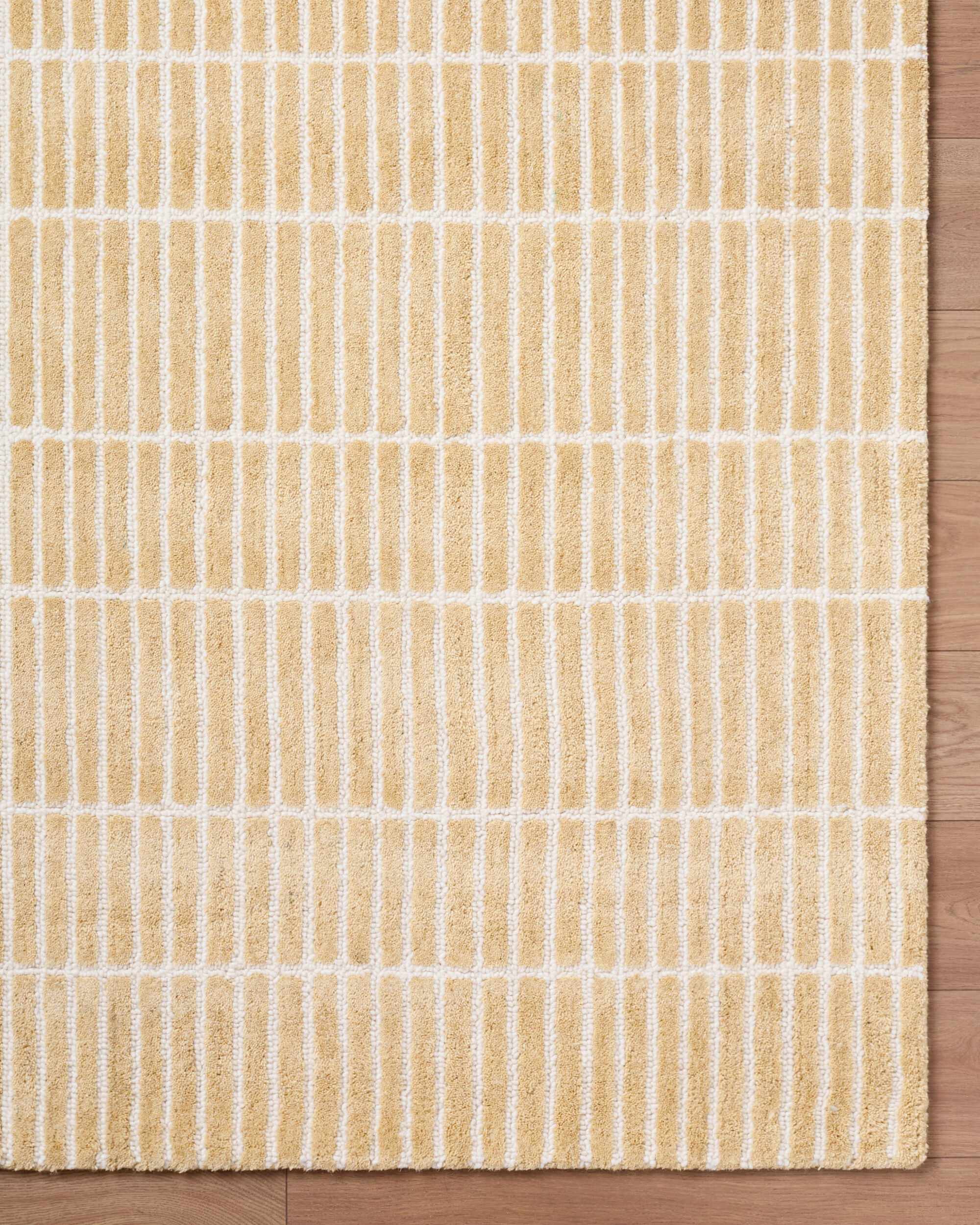 Finial Yellow Wool Area Rug by Boutique Rugs