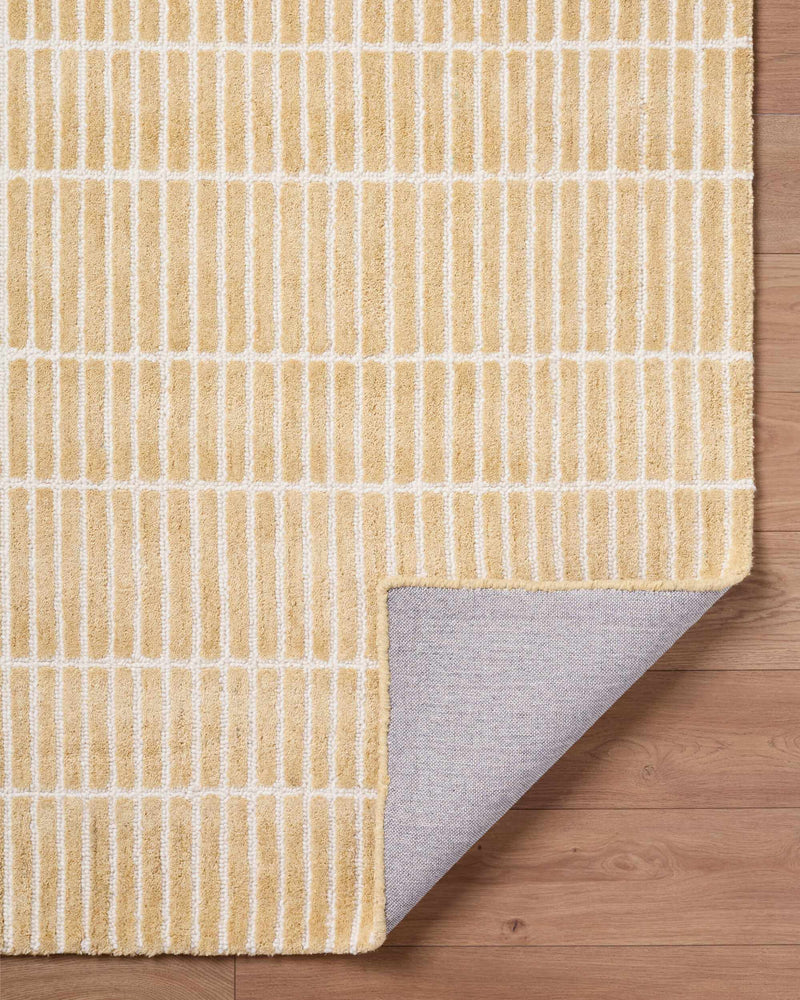 Finial Yellow Wool Area Rug by Boutique Rugs