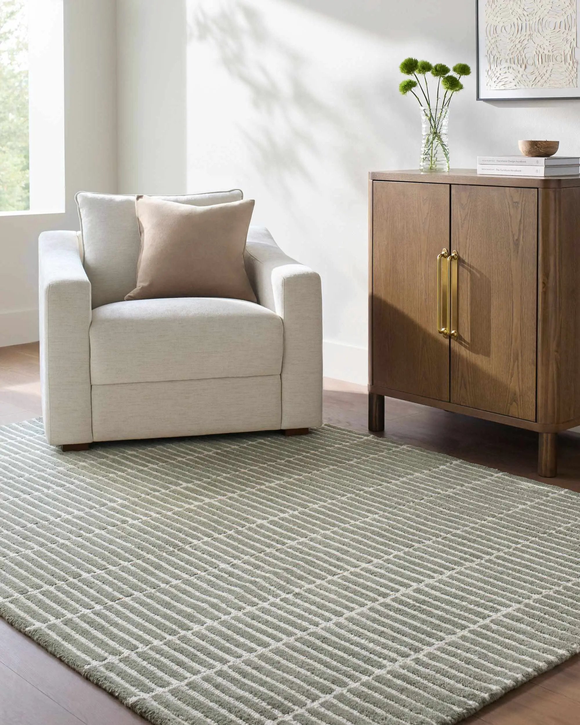 Finial Olive Wool Area Rug by Boutique Rugs