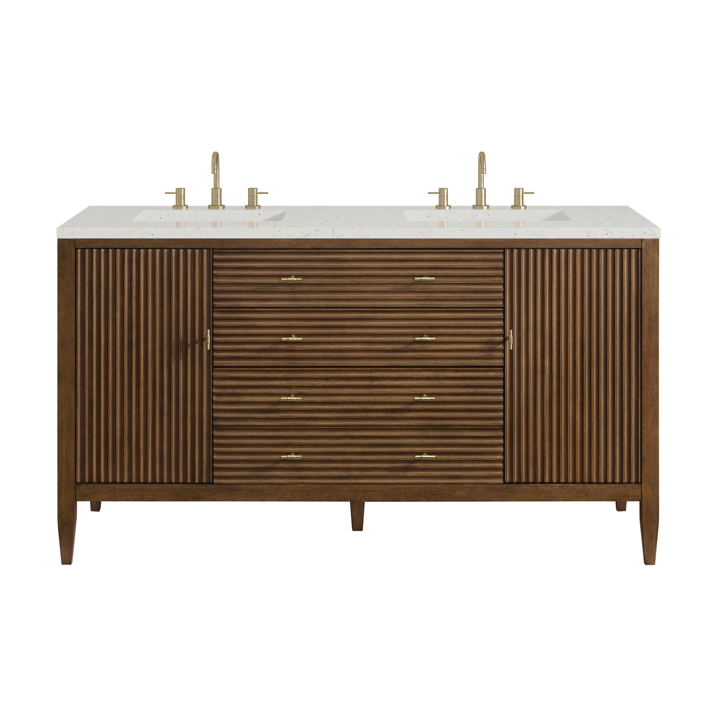 James Martin Myrrin 60" Double Bathroom Vanity, Mid-Century Walnut, view 34