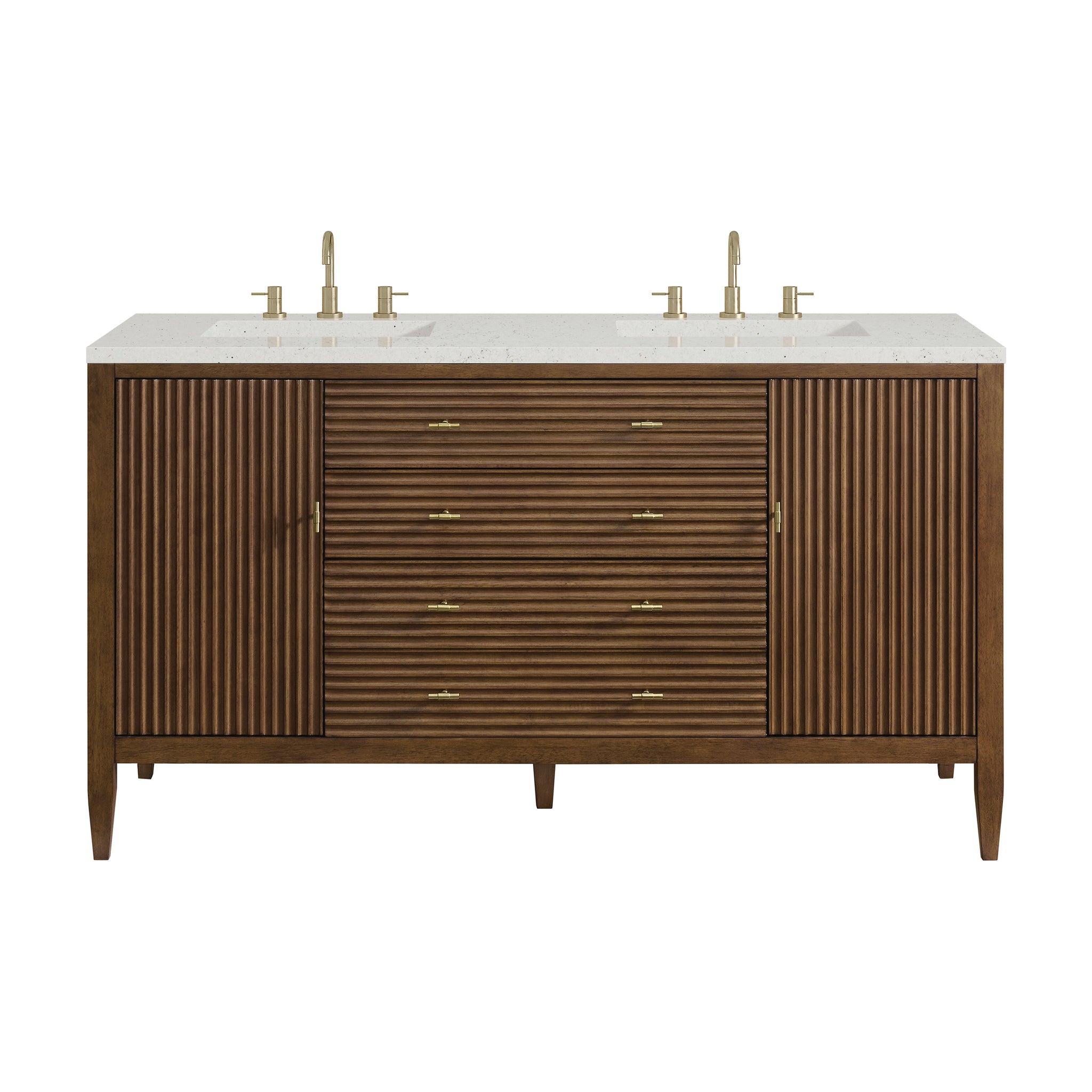 James Martin Myrrin 60" Double Bathroom Vanity, Mid-Century Walnut, view 34