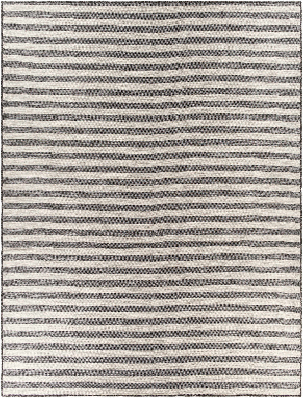 Bongaree Black&Gray Striped Flatweave Outdoor Carpet - Clearance