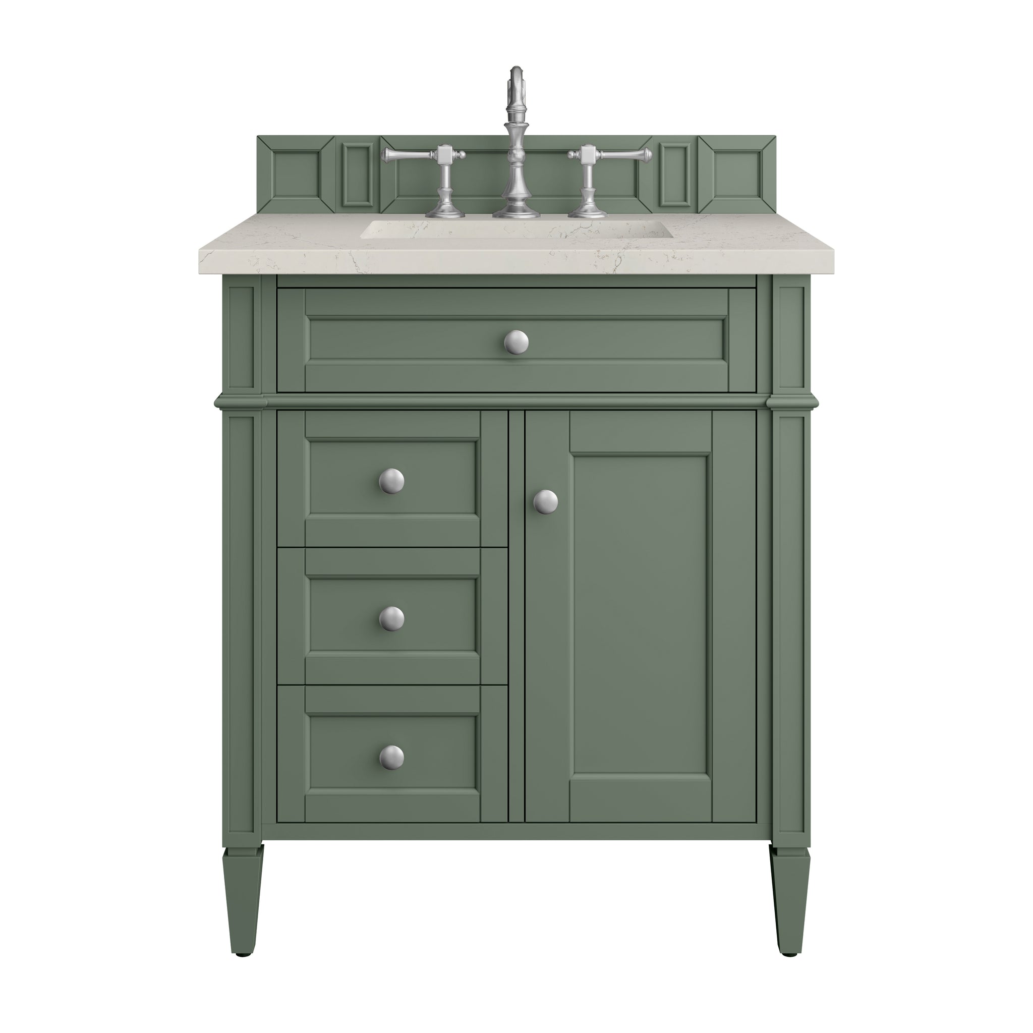 James Martin Brittany 30" Single Bathroom Vanity, Smokey Celadon, view 32