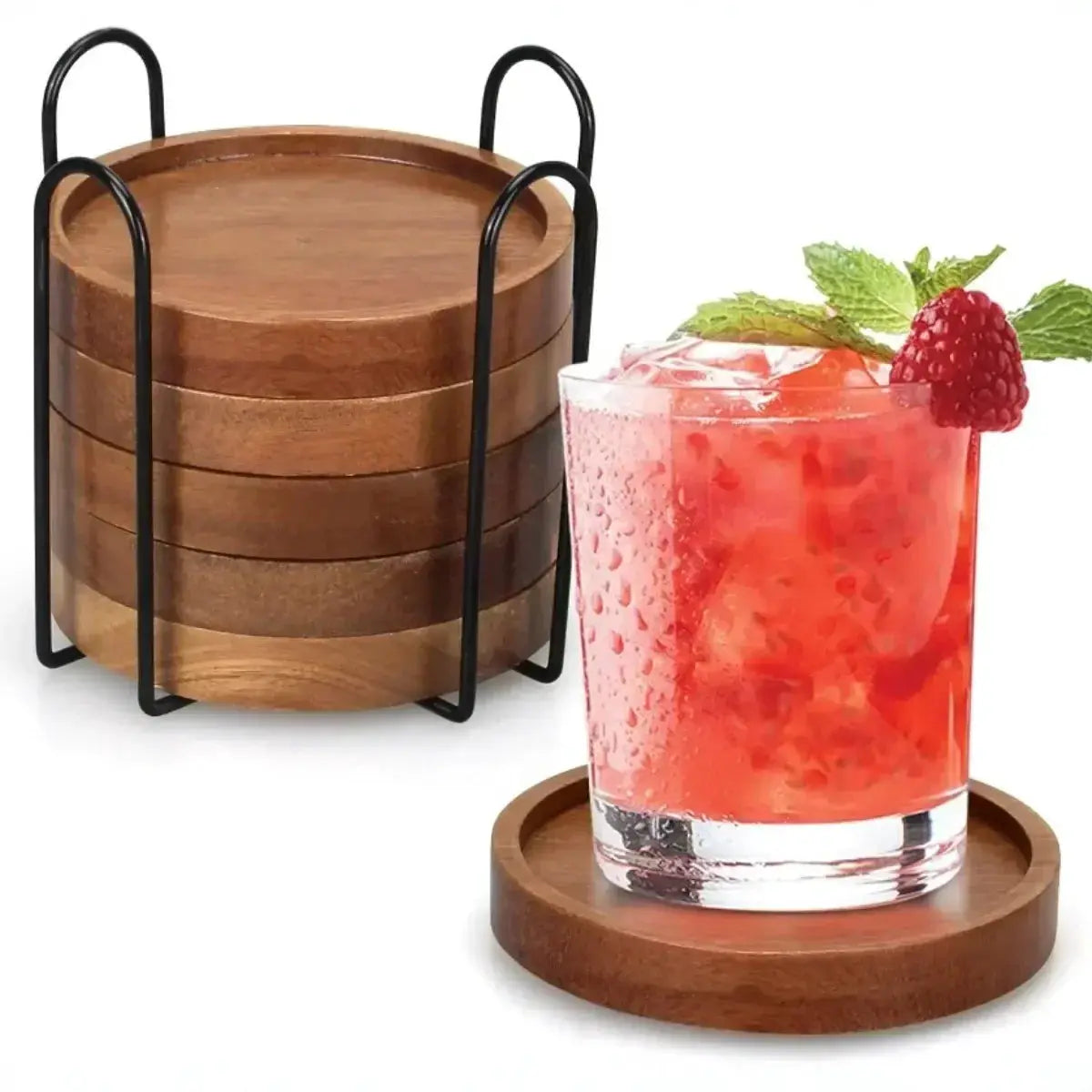 Coasters - Absorbent Wood Set by House Of Avana