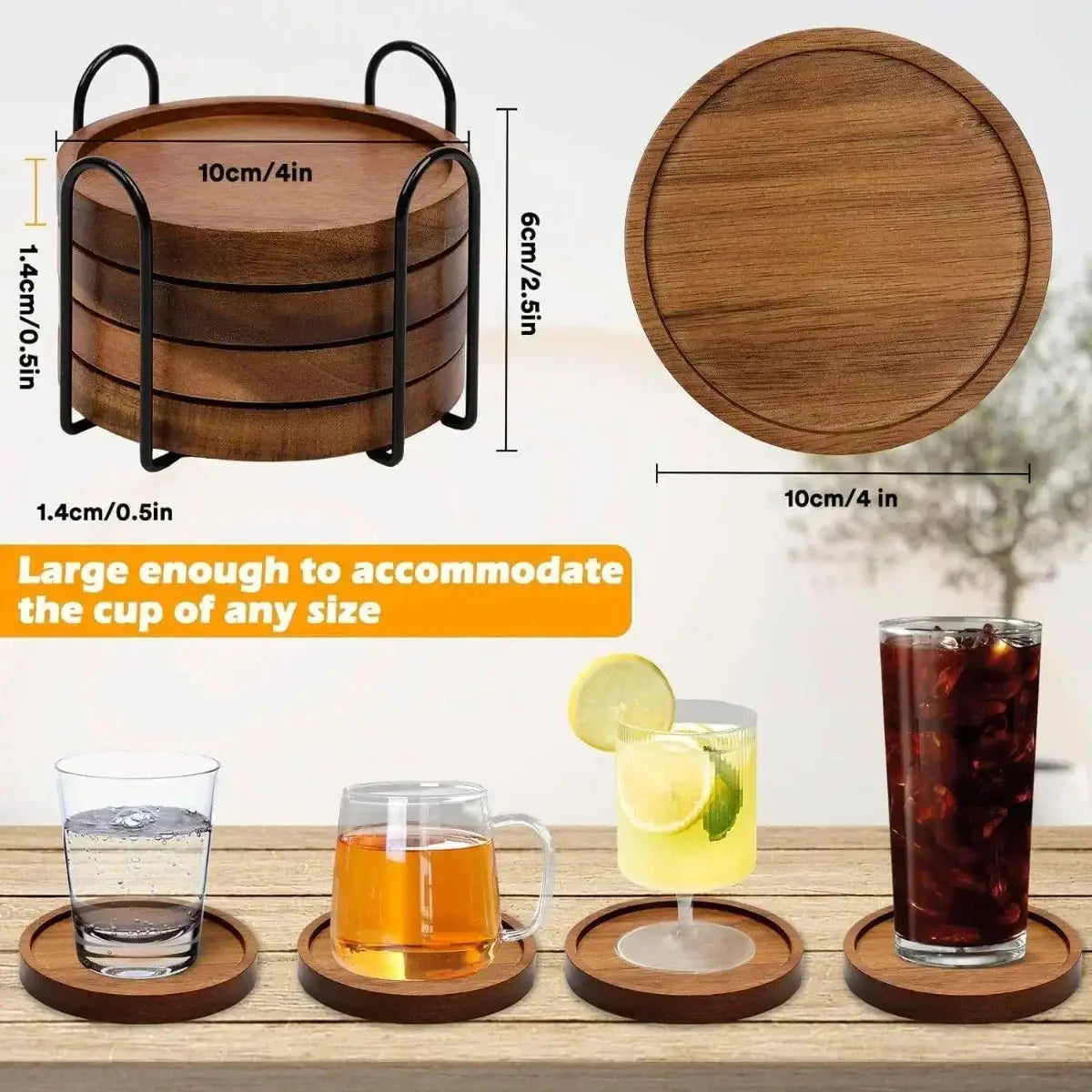 Coasters - Absorbent Wood Set by House Of Avana