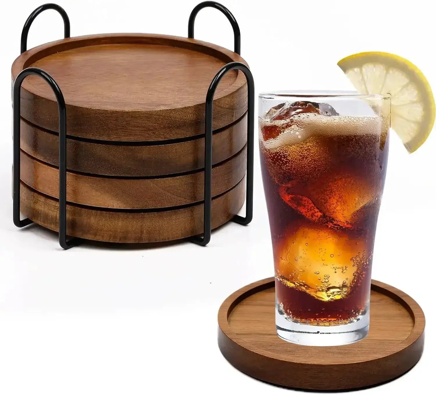 Coasters - Absorbent Wood Set by House Of Avana