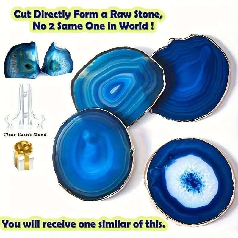 Coasters - Decorative Blue Agate 2pcs by House Of Avana