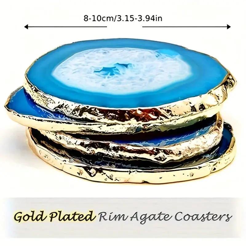 Coasters - Decorative Blue Agate 2pcs by House Of Avana