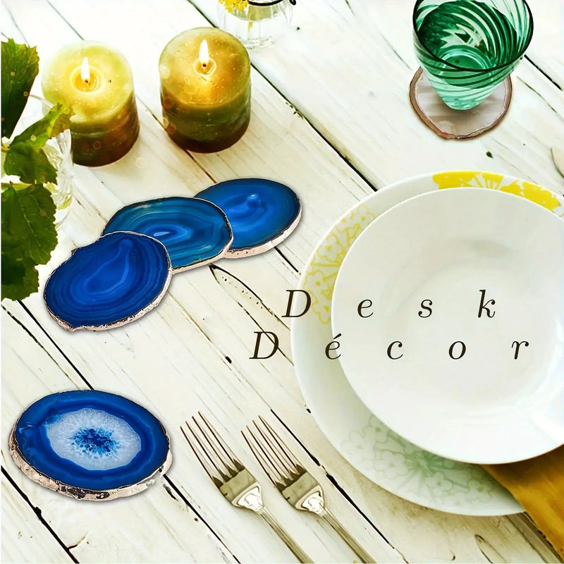 Coasters - Decorative Blue Agate 2pcs by House Of Avana