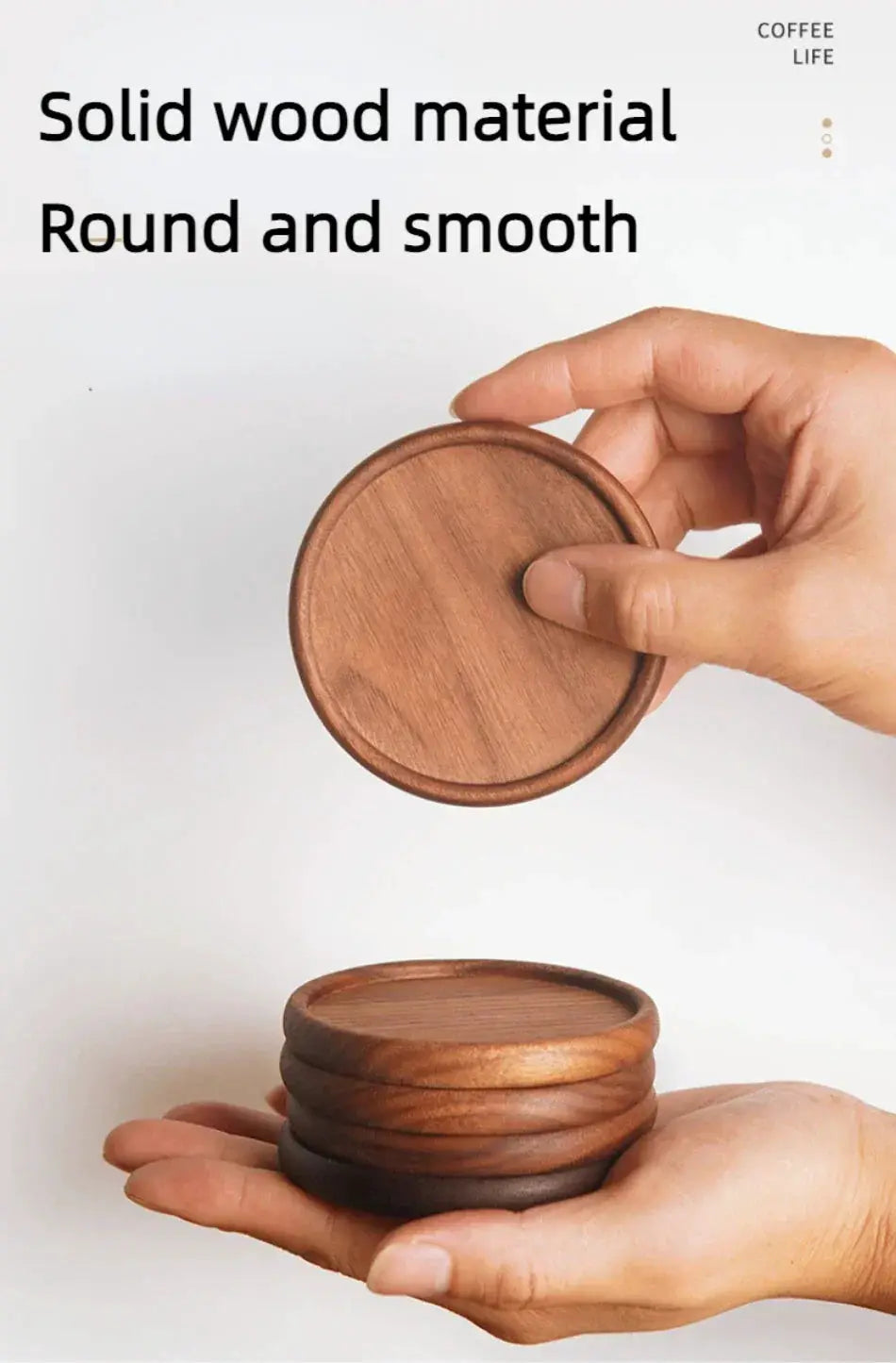 Coasters - Heat Resistant Walnut Wood Square by House Of Avana