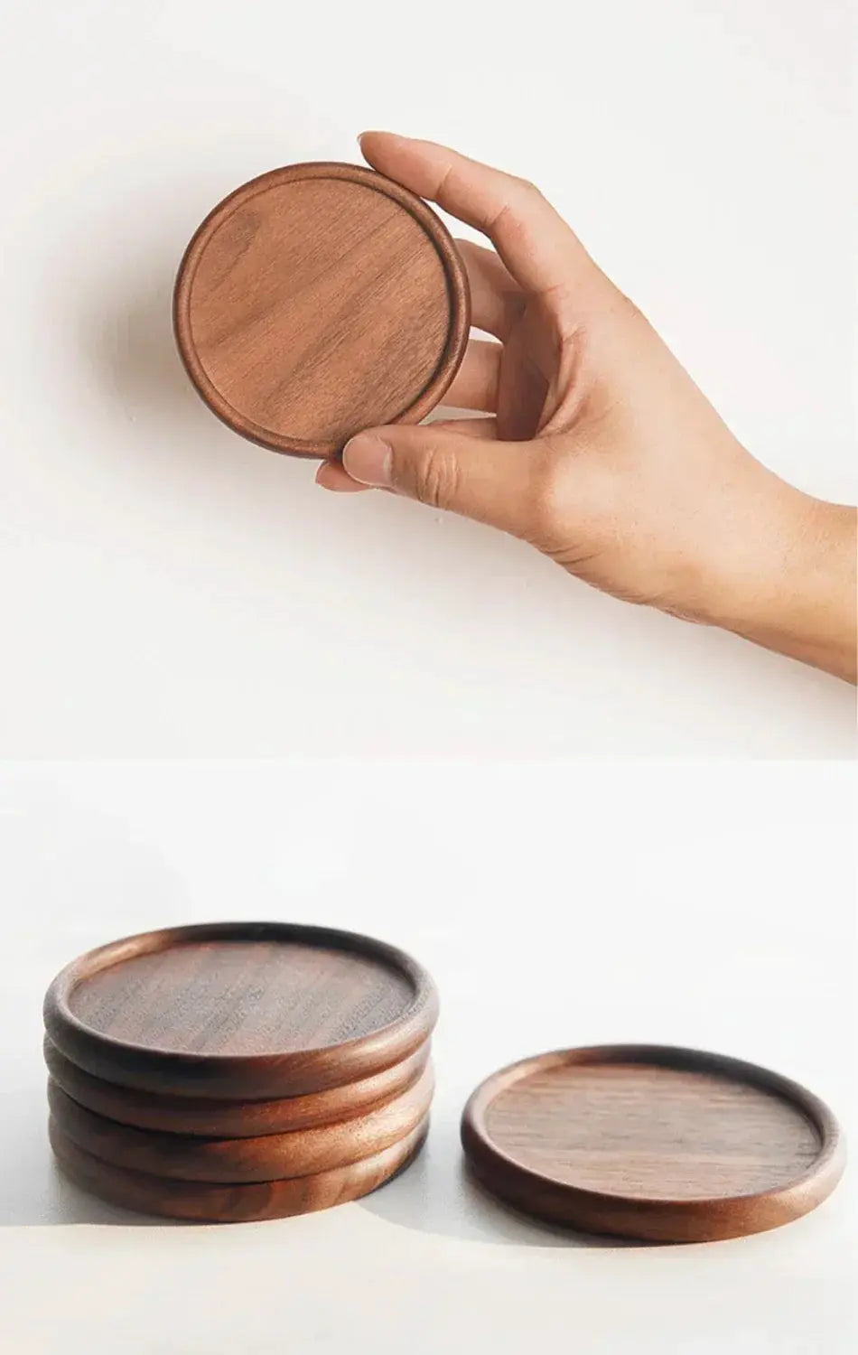Coasters - Heat Resistant Walnut Wood Square by House Of Avana