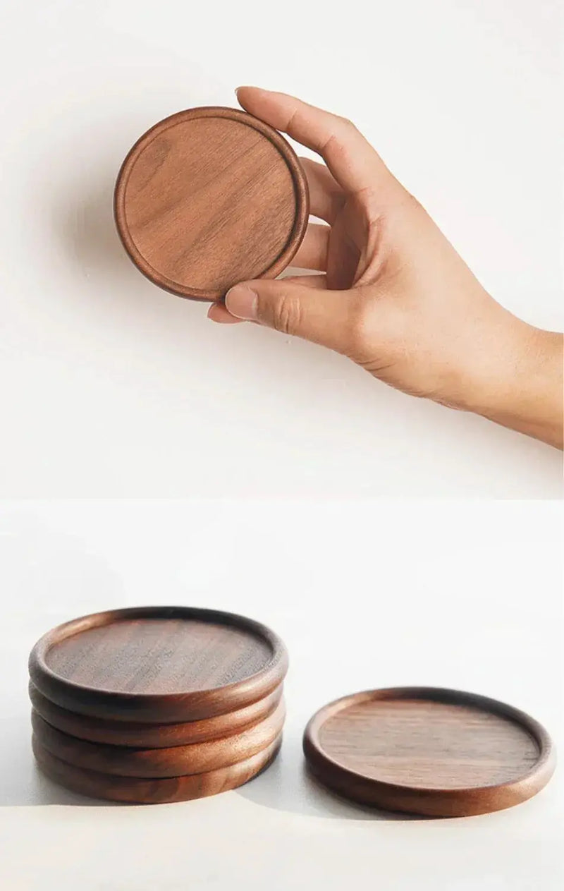 Coasters - Heat Resistant Walnut Wood Square by House Of Avana