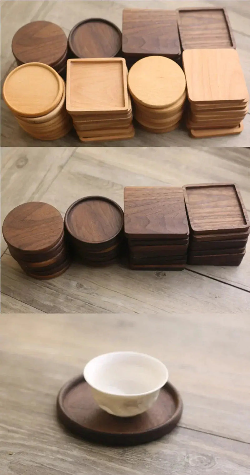 Coasters - Heat Resistant Walnut Wood Square by House Of Avana