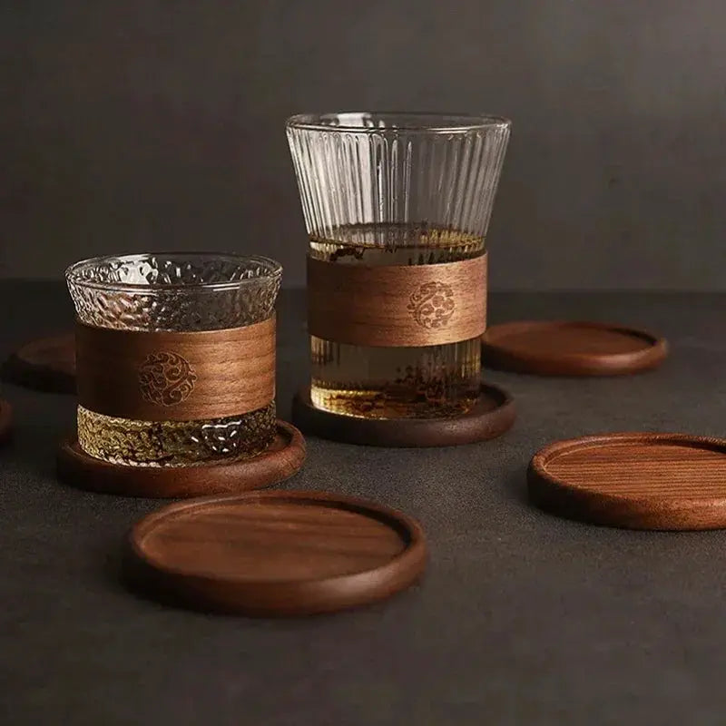 Coasters - Heat Resistant Walnut Wood Square by House Of Avana