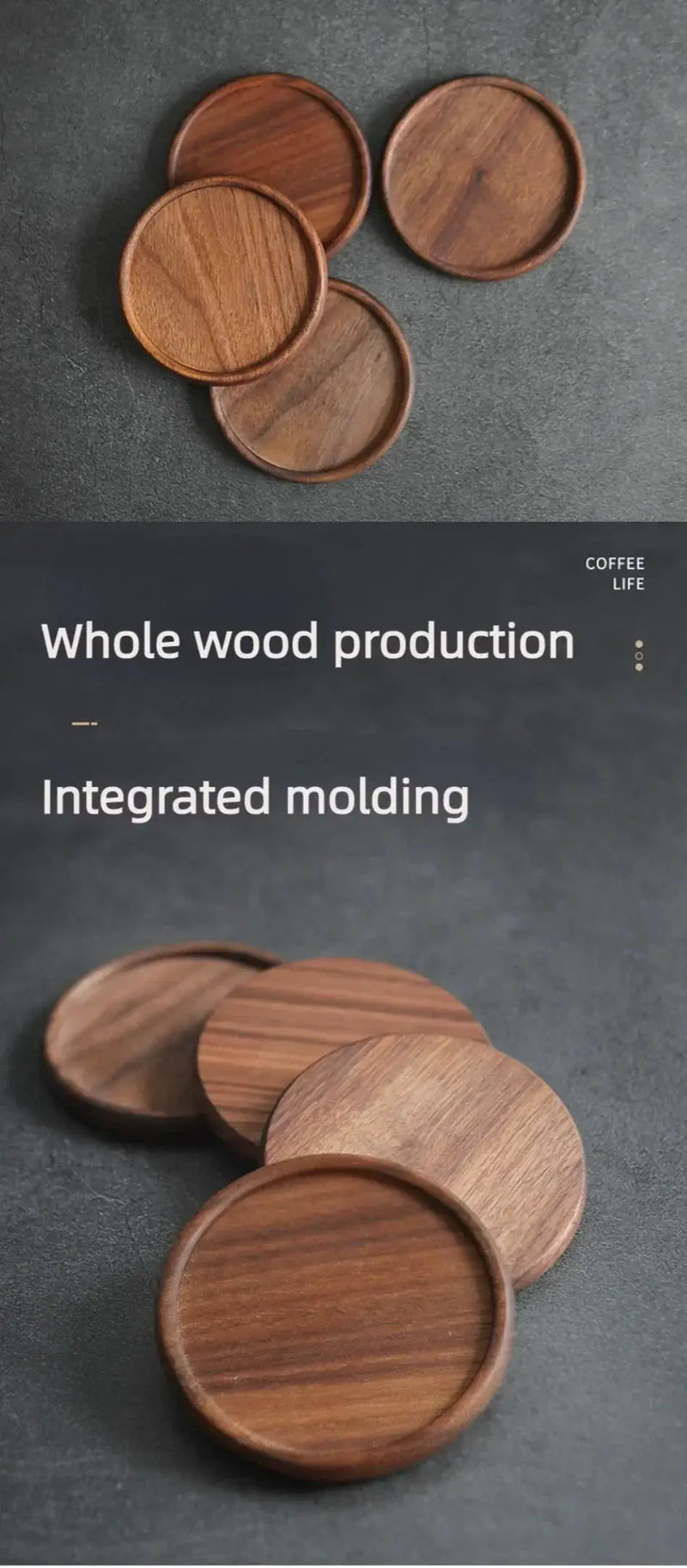Coasters - Heat Resistant Walnut Wood Square by House Of Avana