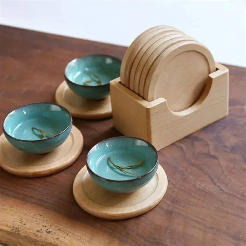 Coasters - Insulated Walnut Wood Round by House Of Avana