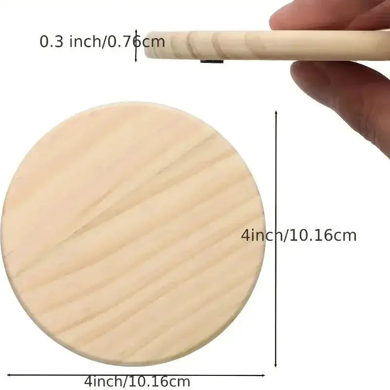 Coasters - Natural Wood Round 4 Inch by House Of Avana