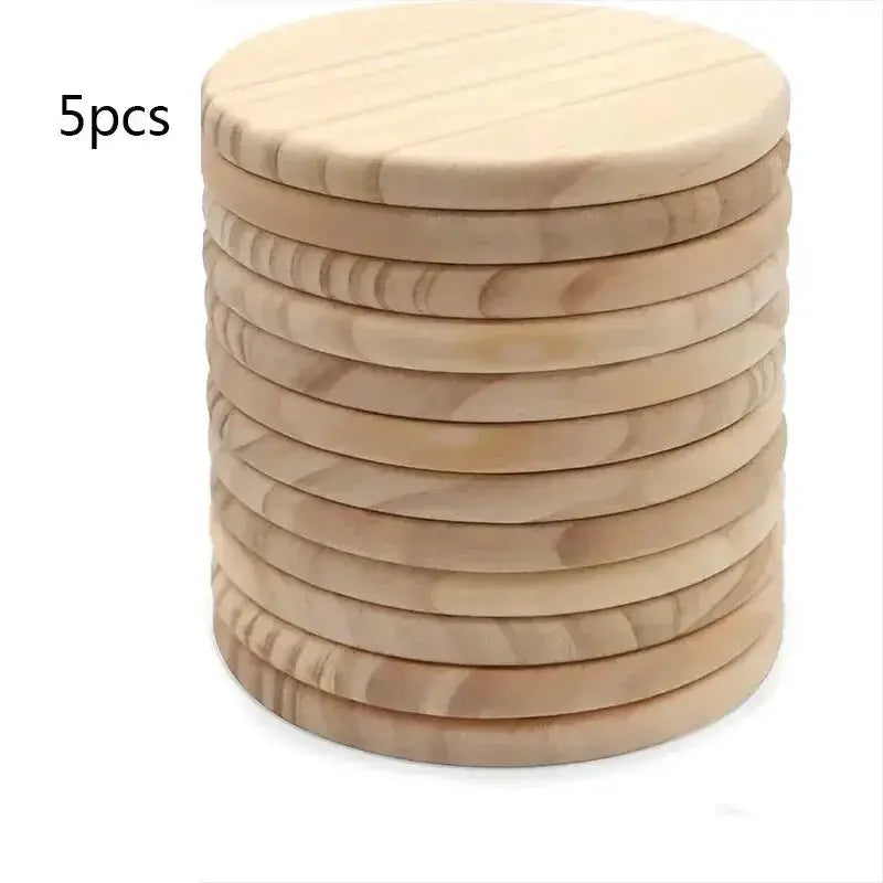 Coasters - Natural Wood Round 4 Inch by House Of Avana