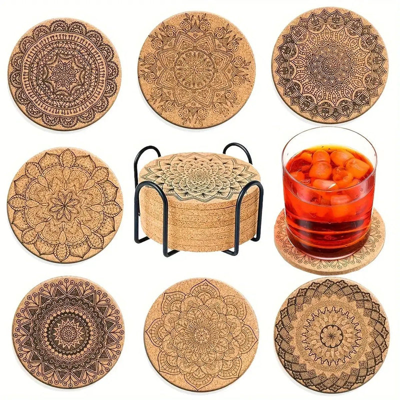 Coasters - Thick Cork 8-Piece by House Of Avana