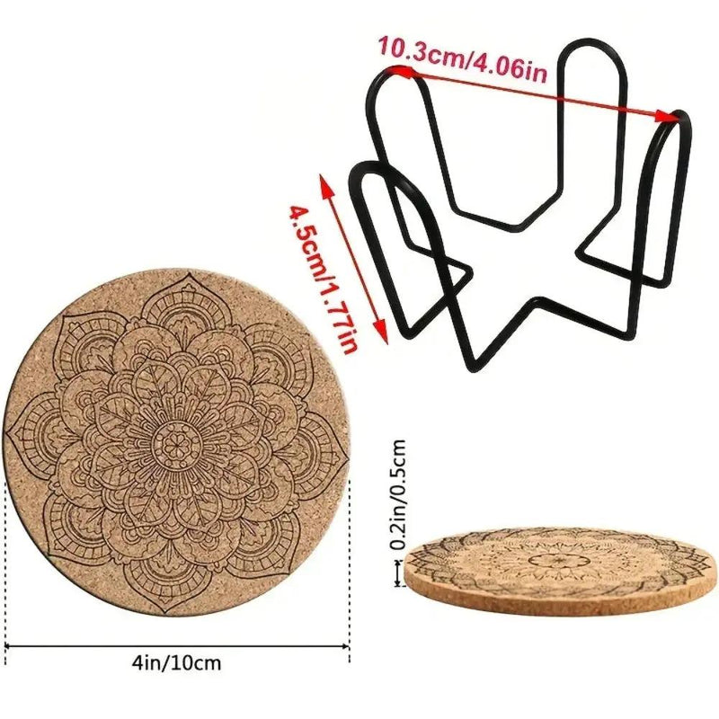 Coasters - Thick Cork 8-Piece by House Of Avana