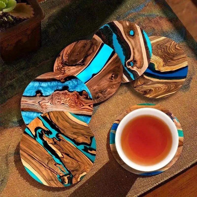 Coasters - Vintage Wooden 6pcs by House Of Avana