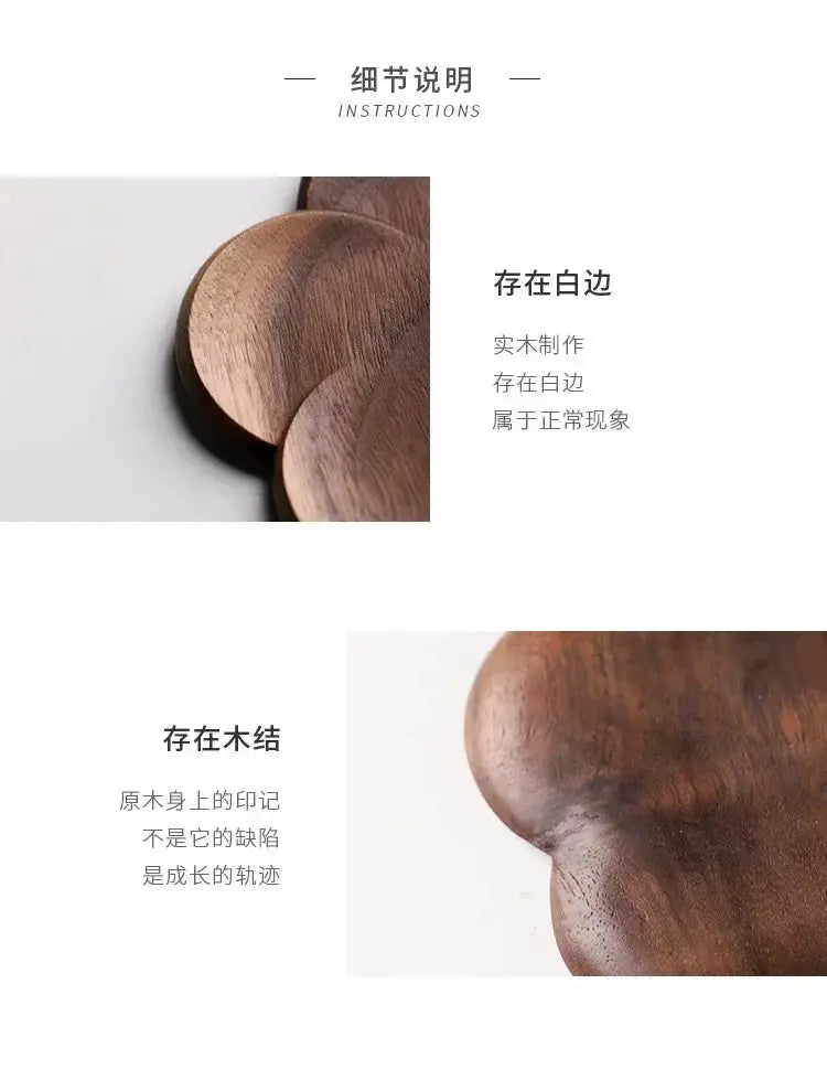 Coasters - Wooden Black Walnut Petal by House Of Avana